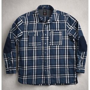 Wrangler ATG Mens XL Plaid Flannel Shirt Regular Fit Outdoor Cotton Blue